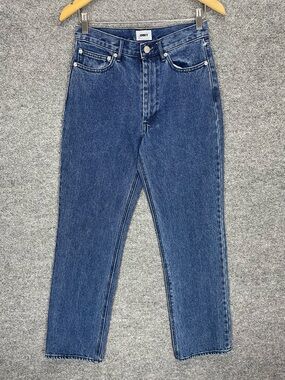 Obey Jeans Womens 24 Everyday Slim II Denim Stone Wash Straight Leg 28x30” NWOT